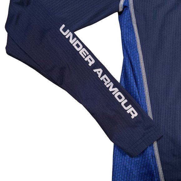 UNDER ARMOUR Shirt Kids Long Sleeve Crew Neck Athletic Fit Pullover Tee Blue Med - Picture 4 of 12